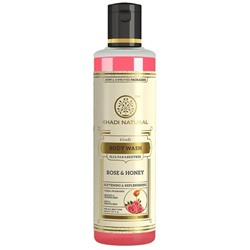 Khadi Natural Гель для душа с Медом и экстрактом Розы (без парабенов и СЛС) 210 мл