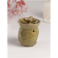 Аромалампа для эфирных масел «Птички на ветке», керамика, 7.5×7.5×9.8 см