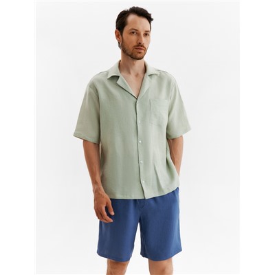 Рубашка мужская с коротким рукавом MIST, размер 54, бледно-зелёная