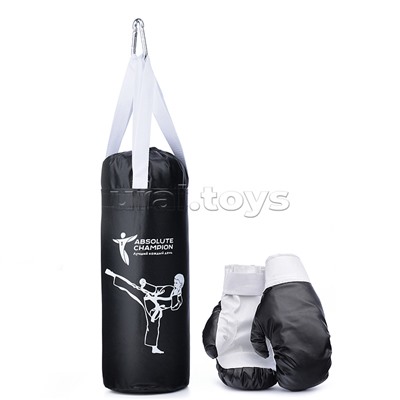Набор детский игровой "Я-Чемпион" 2кг черный (перчатки, груша)