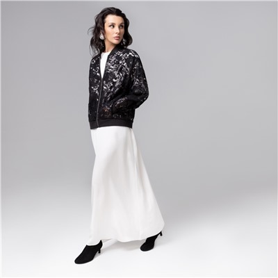 Бомбер , расшитый пайетками, Секрет смелости (чёрный)