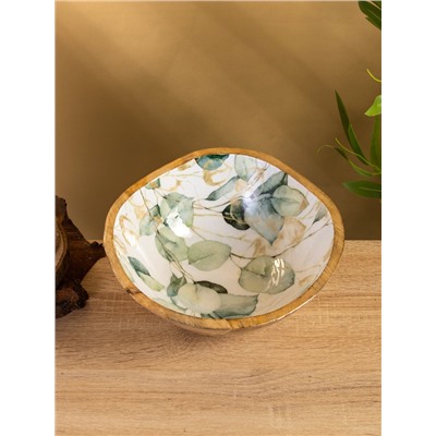 УЦЕНКА Салатник «Листья» дерево манго 23×23×10.5 см