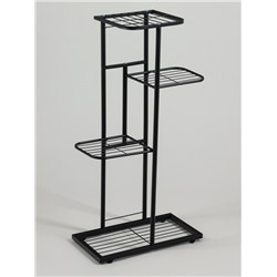 Подставка для цветов Greengo, 4 полки, 43×22×82 см, напольная, металл, чёрная