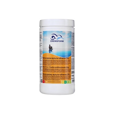 Дезинфицирующее средство Chemoform «Все в одном», для воды бассейне, мульти-таблетки, 20 г, 1 кг
