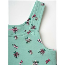 Комплект детский трикотажный для девочек: джемпер (футболка), полукомбинезон