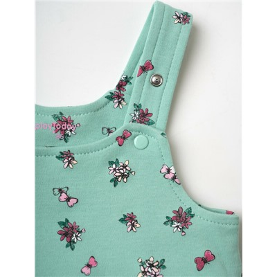 Комплект детский трикотажный для девочек: джемпер (футболка), полукомбинезон