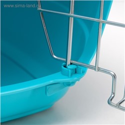 Переноска для животных до 12 кг «Пижон» 49×33×32 см, металлическая дверь, бело-бирюзовая