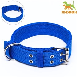 Ошейник четырехслойный, 64×4 см, ОШ 50-58 см, полиэстер, синий
