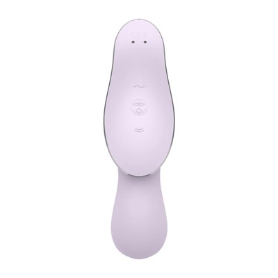 Сиреневый вибромассажер с вакуумной стимуляцией Curvy Trinity 2