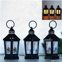 Фонарь светодиодный 14 см / VFR-108-B /уп 12/120/новогодний/черный