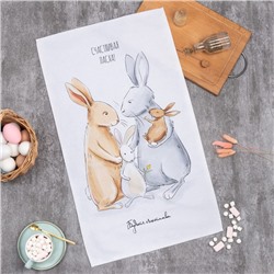 Полотенце Этель «Зайчики» 40×73 см, 100% хлопок, саржа 190 г/м²