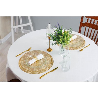 Салфетки сервировочные на стол Доляна «Веер», d=38 см, 4 шт., золотые