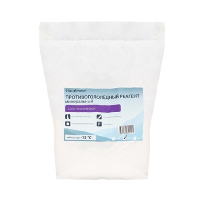 Реагент противогололёдный, соль техническая, 10 кг, работает при – 15 °C, в мешке, Greengo