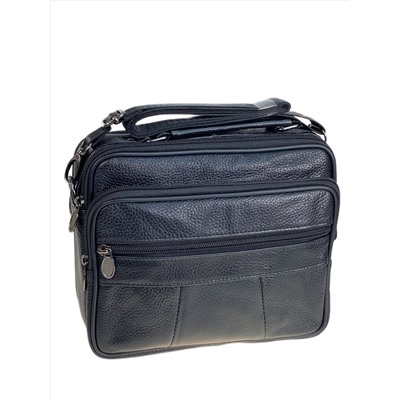 Сумка мужская из натуральной кожи, цвет черный