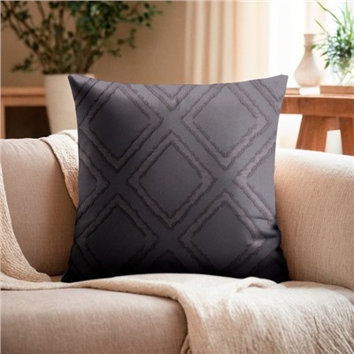 Наволочка декоративная «Этель» ромб 42×42 см, цвет серый