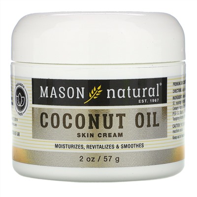 Mason Natural, Coconut Oil Skin Cream + Collagen Premium Skin Cream, 2 Pack, 2 oz (57 g) Each