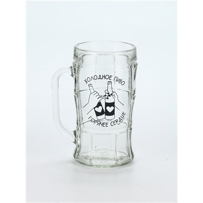 Кружка пивная стеклянная «Холодное пиво, горячее сердце», 500 мл, 18+