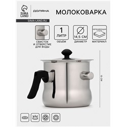 Молоковарка Доляна, 1 л, h=13 см, d=14.5 см, нержавеющая сталь