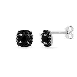 Серьги из серебра сапфир корунд, шпинель, Стефани