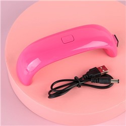 LED-лампа для сушки ногтей, 9 Вт, USB, розовая