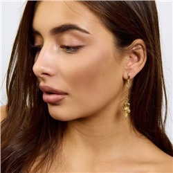 Серьги подвески длинные ювелирная бижутерия Итальянское золото (покрытие желтое 14к) , арт.217.435