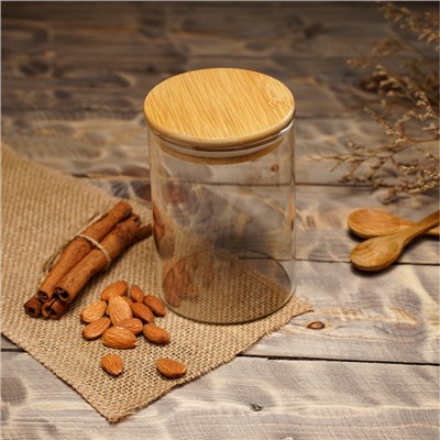 Банка стеклянная для сыпучих продуктов Magistro «Эко», 550 мл, 8.5×12.5 см