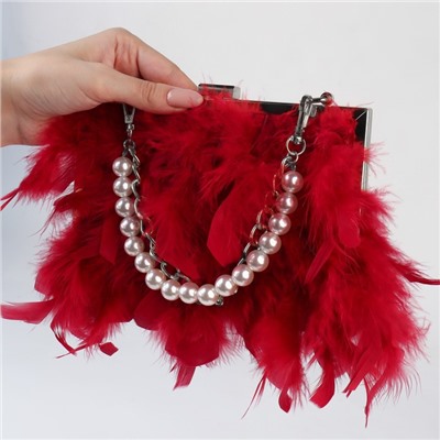 Цепочка для сумки, с жемчугом, d=13±1 мм, 2.3×16×11.5 мм, 29±1 см, цвет серебряный