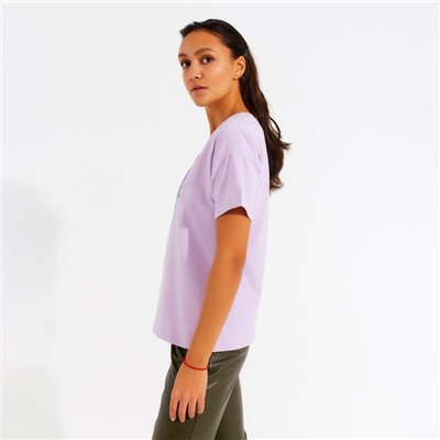 Футболка женская MINAKU Girl, лиловая, размер 44