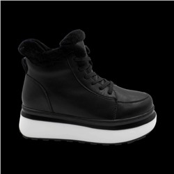 Ботинки из натуральной кожи на меху MZ0122-3 черные