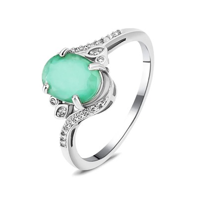Кольцо из серебра изумруд, SL-RIC42