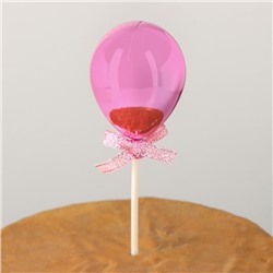 Топпер для торта «Шар», 19×5 см, цвет розовый