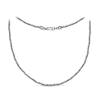 Колье из серебра с серым марказитом родированное К 0634 МАРсв-серый