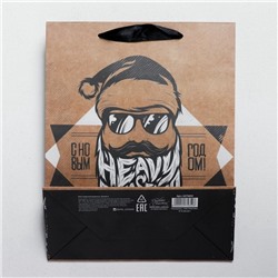 Пакет подарочный новогодний крафтовый «Брутального года», MS 18×23×8 см