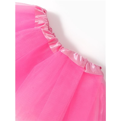 Юбка детская Крошка Я 17см, фатин, атлас, полиэстер 100%, цв. ярко-розовый, ОТ 20см