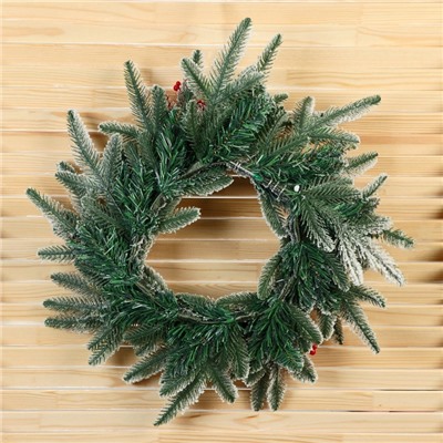 Венок новогодний d=36 см «Зимнее волшебство. Уютная сказка» веточки в снегу