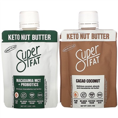 SuperFat, Variety Box, изумительное ореховое масло, 10 пакетиков по 42 г (1,5 унции) каждый
