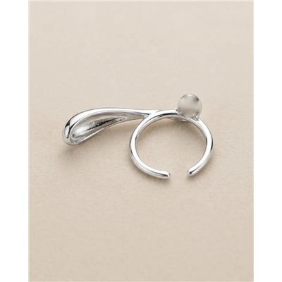 Кольцо с белым серебрением