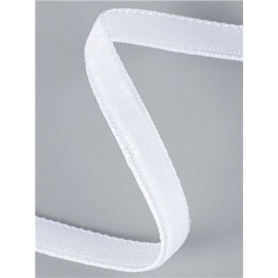 Лента бархатная, 6 мм, 18±1 м, белая №01