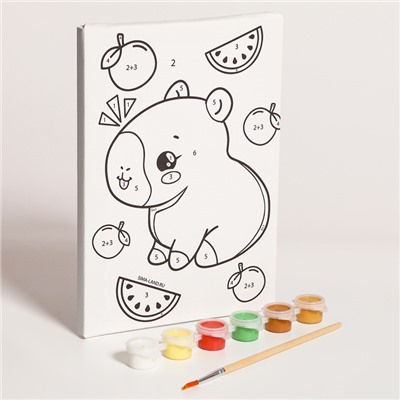 Картина по номерам для детей «Капибара и фрукты», 21×15 см