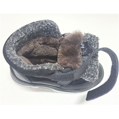 М 3-2124 черн Ботинки зима для мальчиков (27-32)/6