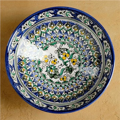 Супница Риштанская Керамика, 1.9 л, d=25 см, керамика, синяя