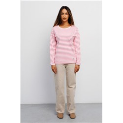 Футболка с длинным рукавом тельняшка 383 (Полоса розовая)