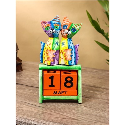 Календарь деревянный «Кошечки»,11×6×22 см, МИКС