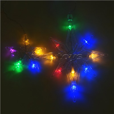 Электрогирлянда-занавес светодиодная "Звезды", цветная