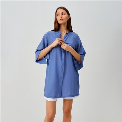 Рубашка женская MINAKU: Casual Collection, размер 44, синяя