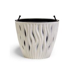 Кашпо для цветов со вставкой «Вдохновение», 3 л, бело-чёрное