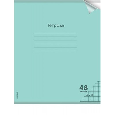 Тетрадь  48л клетка пластиковая обложка цветная "ПАСТЕЛЬ GREEN" 48-1348 Проф-Пресс