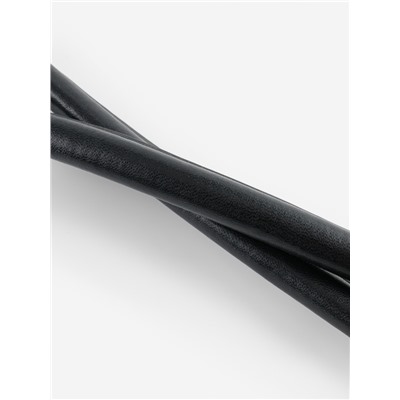 Ручка для сумки, 60×1 см, с пришивными петлями 3.5 см, цвет чёрный, серебряный