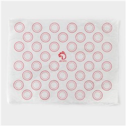 Коврик для выпечки армированный Доляна «Макарунсы», силикон, 40×30 см, белый