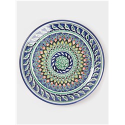 Ляган узбекский Риштанская Керамика «Орнамент», d=36 см, синий
